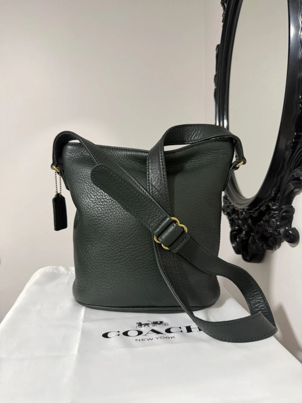 Coach Vintage 4907 Pebbled Green Leather bag 🎀🎀🎀 - Picture 2 of 15
